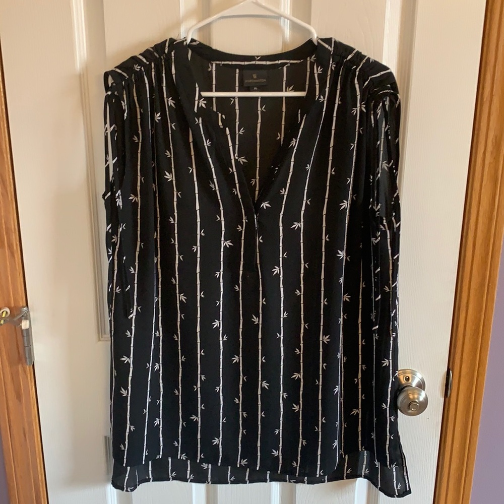 Black/White sheer tank - Worthington XL